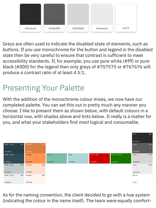 Sample page from Colour in User Interface Design, by Colin Shanley.
